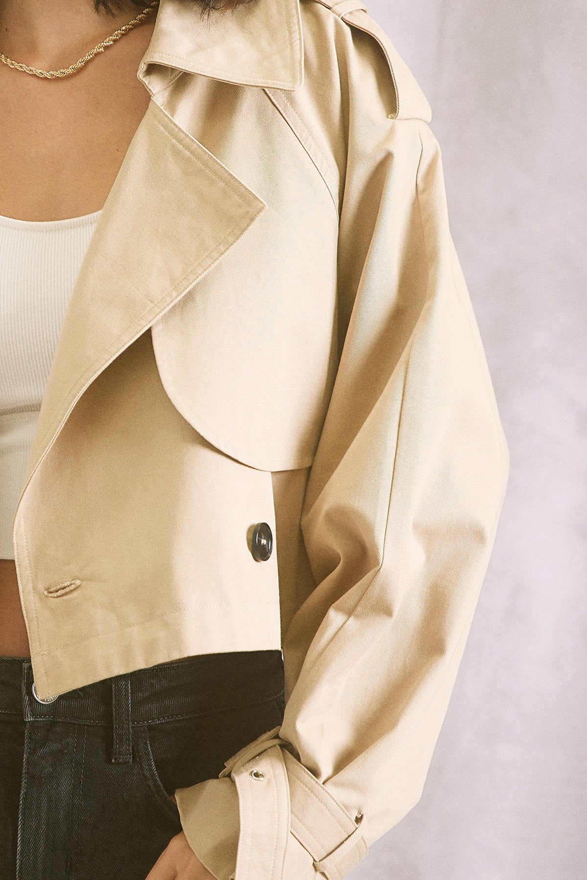 Oversized Cropped Trench Coat