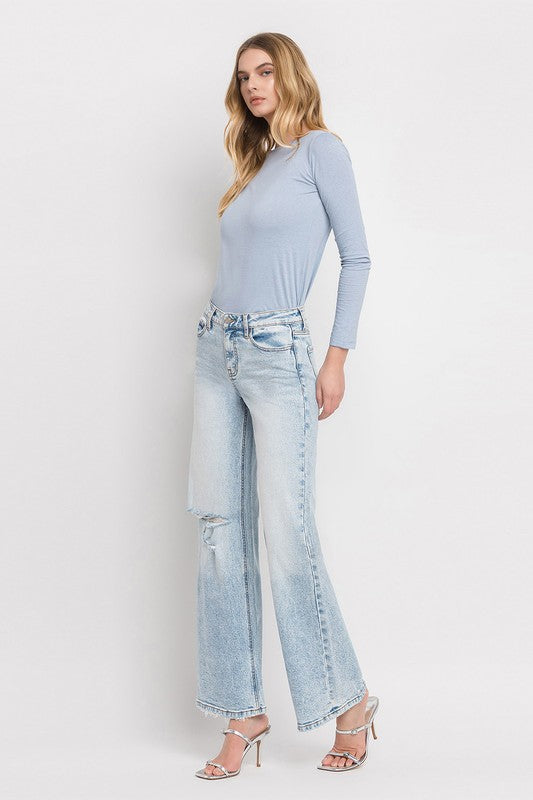 VERVET TUMMY CONTROL SUPER HIGH RISE WIDE LEG JEANS