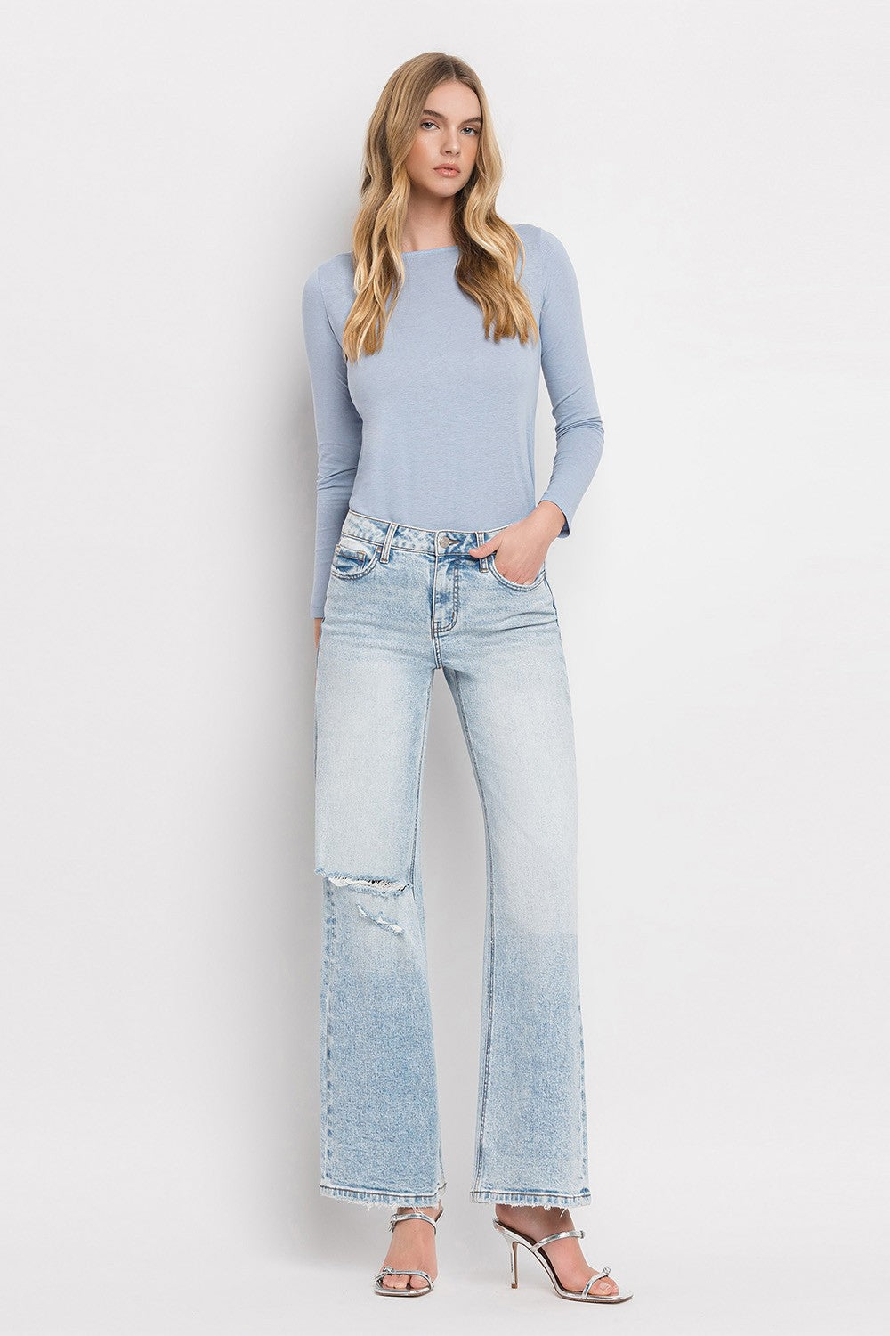 VERVET TUMMY CONTROL SUPER HIGH RISE WIDE LEG JEANS