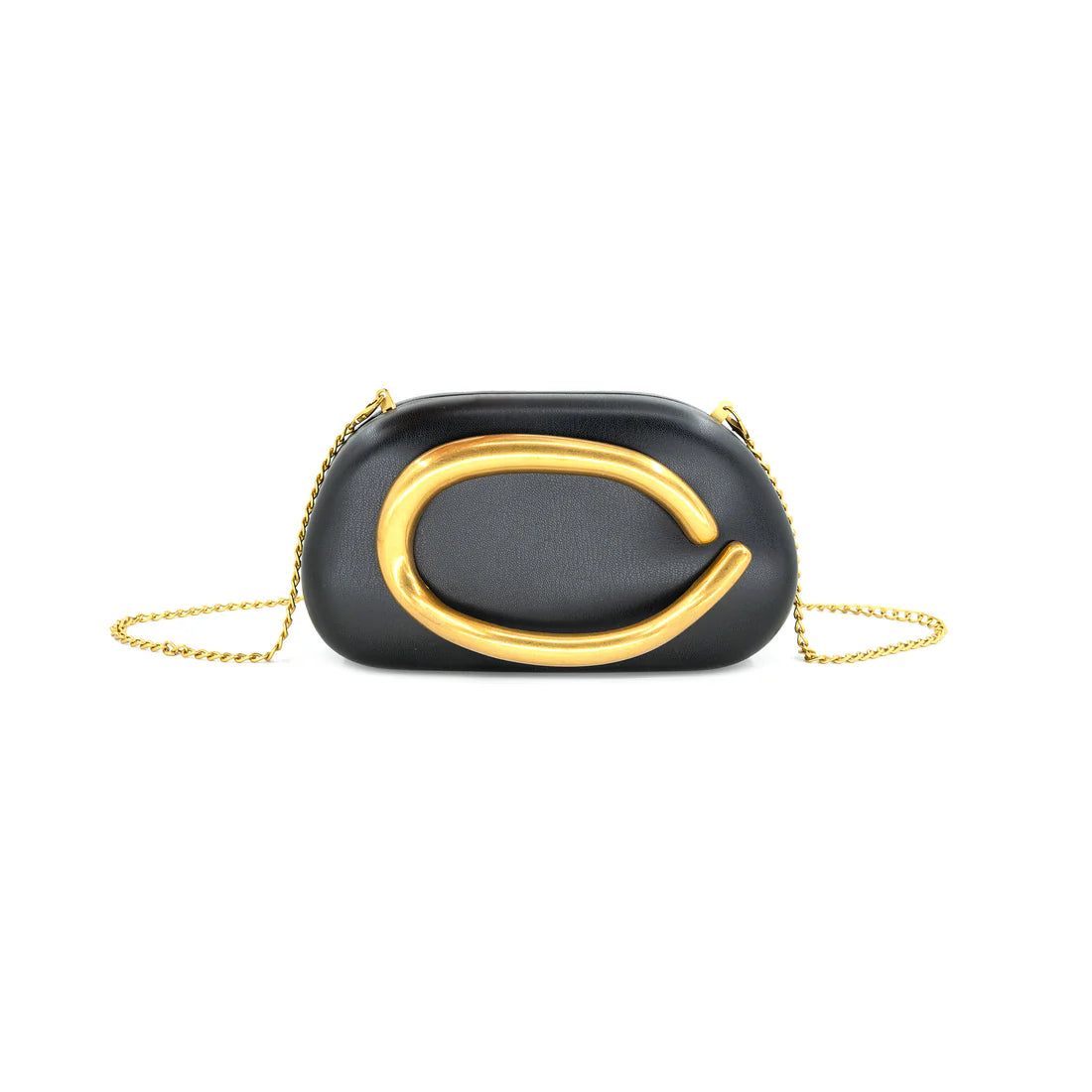 hard case leather slide through hand bag